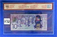 2017 Canada $10 bill GEM unc 65