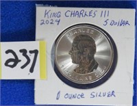 2024 King Charles III $5, 1 oz silver NO TAX
