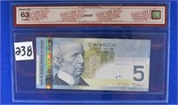 2006 $5 Canada bill Choice unc 63