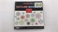 New 12pc Color Outline Markers - 2 Colors In 1