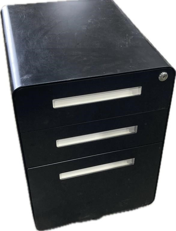 3-drawer Mobile Steel Pedestal File Cabinet With