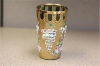 Repousse Green Glass Cup