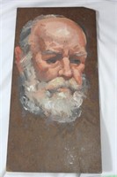 An Oil on Board of a Man