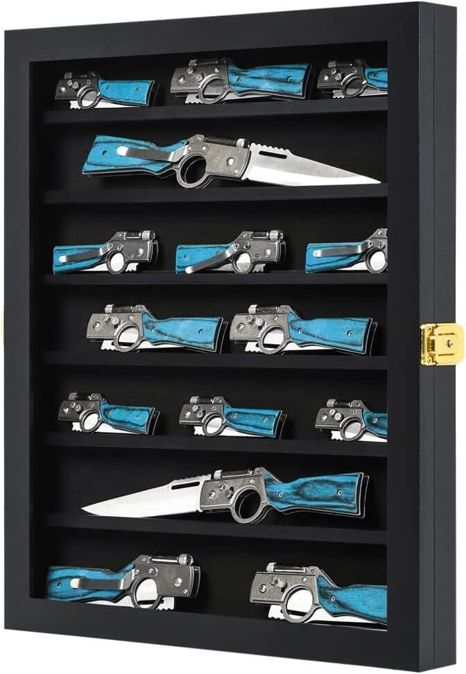 Black Pocket Knife Display Case  UV Protection