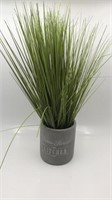 Faux Grass In Ceramic Farmhouse Pot