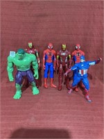 6 superhero action figures