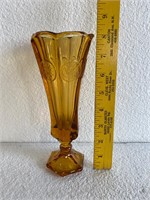 Coin Glass Amber Vase