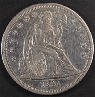 1841 SEATED DOLLAR AU