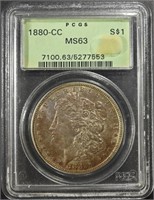 1880-CC MORGAN DOLLAR PCGS MS63, OGH