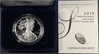 2019-S PROOF AMERICAN SILVER EAGLE OGP