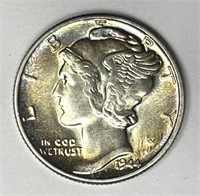 1944 Mercury Silver Dime Uncirculated BU Color