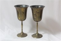 Lot of Two Brass Stem Cups
