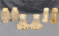 Vintage glass salt & pepper shakers: several pair