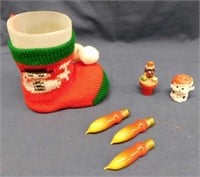 Christmas: 3 vintage flame bulbs - nutcracker