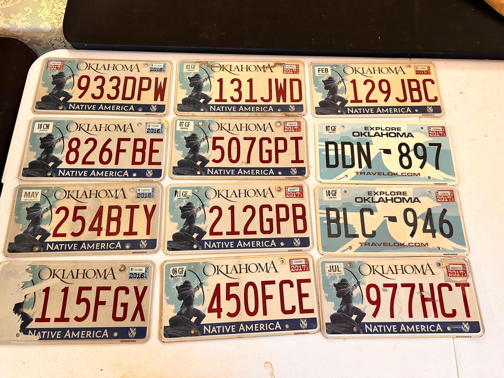 Oklahoma License Plate Collection 2017 and older