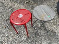 Two small metal stools