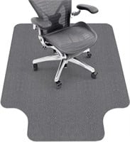 Anti-Slip Floor Protector Chair Rug with Lip, Gray