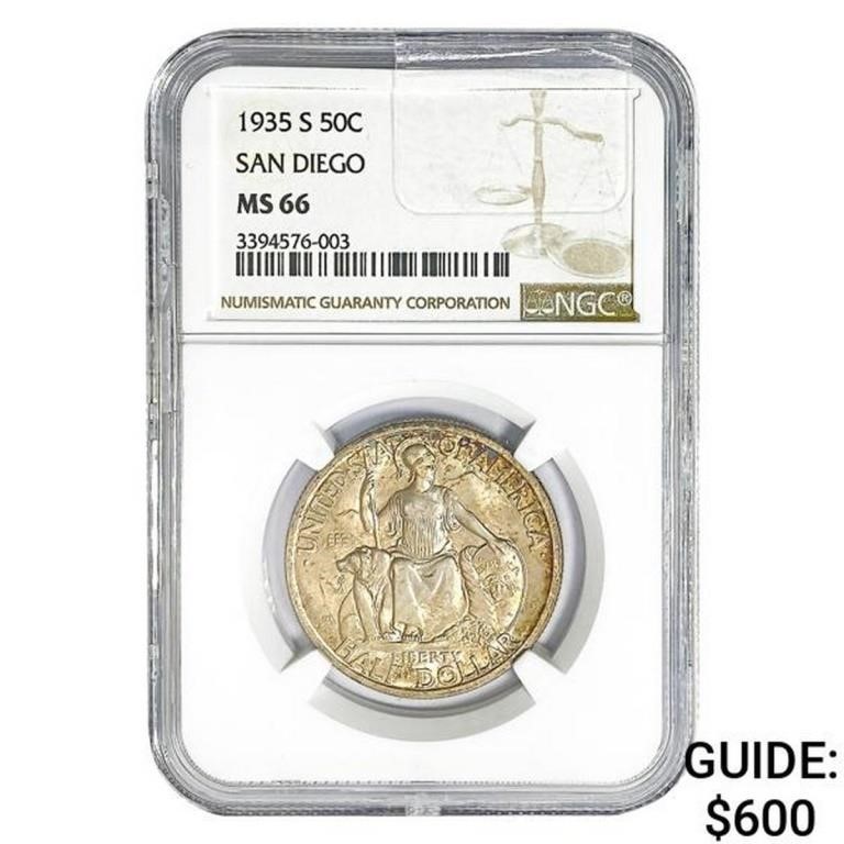 1935-S San Diego Half Dollar NGC MS66