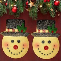 1 Pair Christmas Porch Light Covers, Snowman