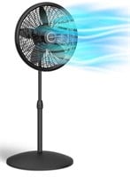 LASKO Oscillating Pedestal Fan, 3 speeds, 18", Bla