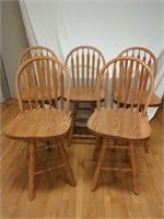 5 Oak Chairs (seat height 25'')
