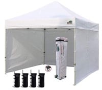 Eurmax USA 10'x10' Ez Pop-up Canopy Tent, White -