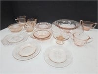 Depression Ware & Pink Jeanette Glass Dishes +