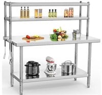 YITAHOME Stainless Steel Table with Overshelves, 4