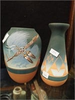 Two Southwestern pottery items, both signed, 7"