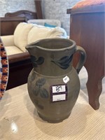 Antique salt glaze Floral design pitcher