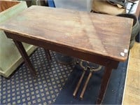 Primitive wooden table, 36" long x 17 1/2" deep