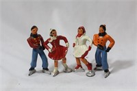 Lot of 4 Vintage Polychrome Small Figurines