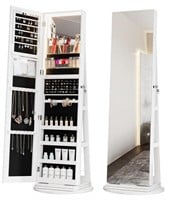 Kasibie Full Length Mirror Jewelry Armoire with LE