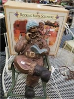 Rocking Santa sculpture with box, 22" high