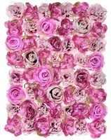 Artificial Flower Wall Panel, 24"x16", Pink/Cream