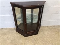 Small Shaped Mirrored Back Display Cabinet