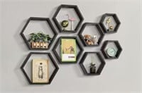 Hexagon Floating Shelves-Set of 8