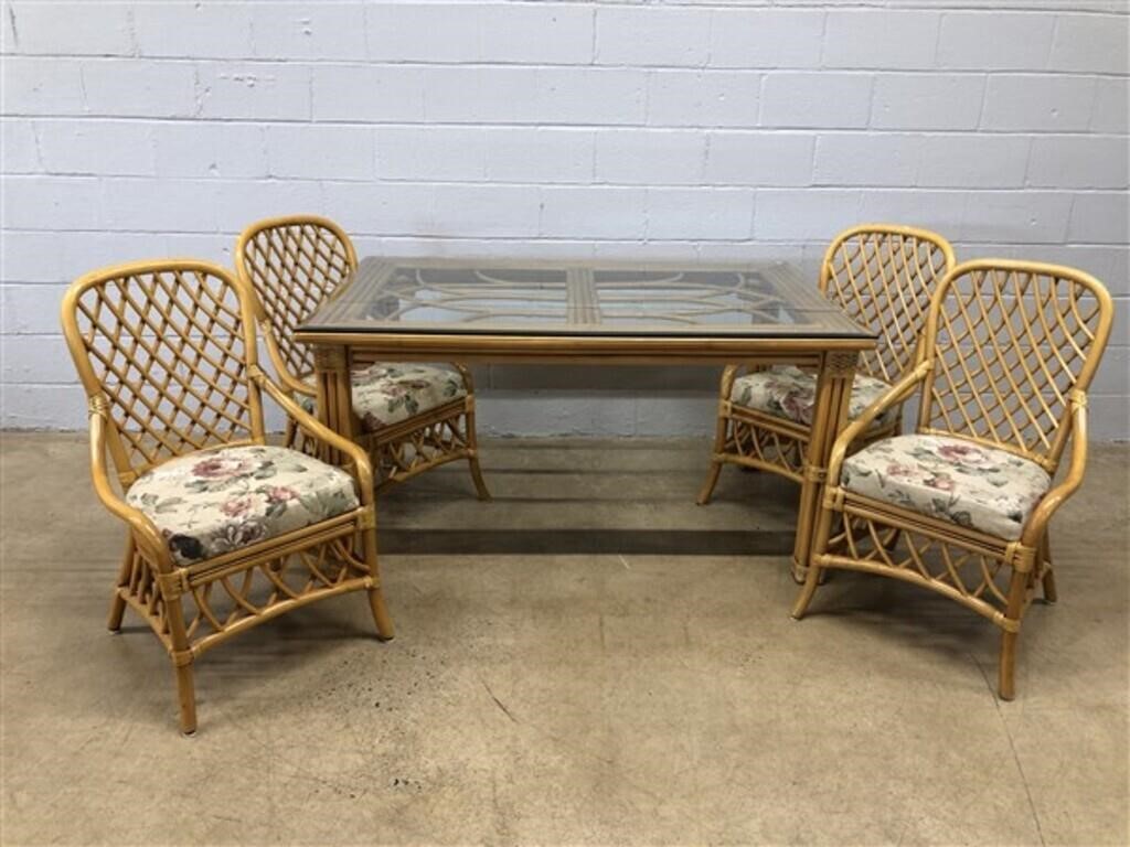 5 Pc. Rattan Table & Chair Set