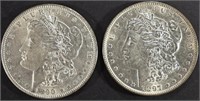 1890 & 1897 MORGAN DOLLARS AU/BU