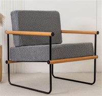 MAXYOYO Sherpa Accent Chair, Grey - NEW