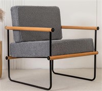 MAXYOYO Sherpa Accent Chair, Grey - NEW
