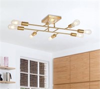 QueeuQ Semi Flush Mount Ceiling Light Fixture, Bru