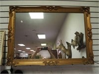 Wall mirror with gold gesso frame, 28" x 41"