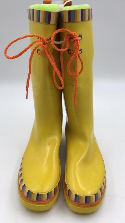 Yellow Gma Ny, Ny Rubber Boots Sz 8 Womens