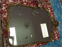 Wall mirror with decorative gesso frame with