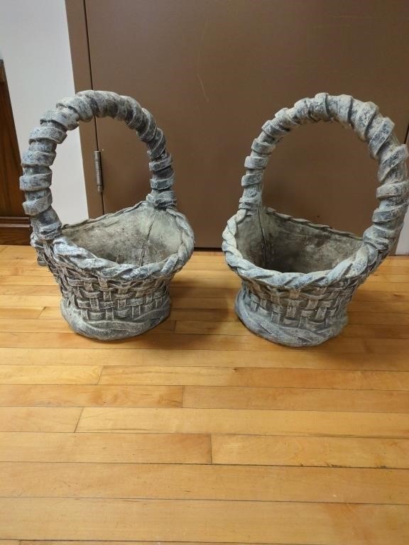 2 Piece Concrete Garden Baskets