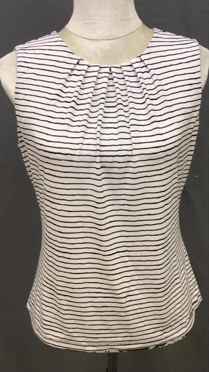 Calvin Klein Tank Top Striped Sz S Black & White