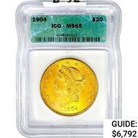 1904 $20 Gold Double Eagle ICG MS65