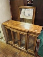Entrance lighted curio cabinet with two glass