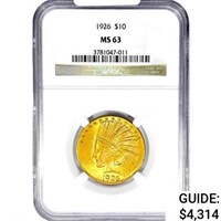 1926 $10 Gold Eagle NGC MS63